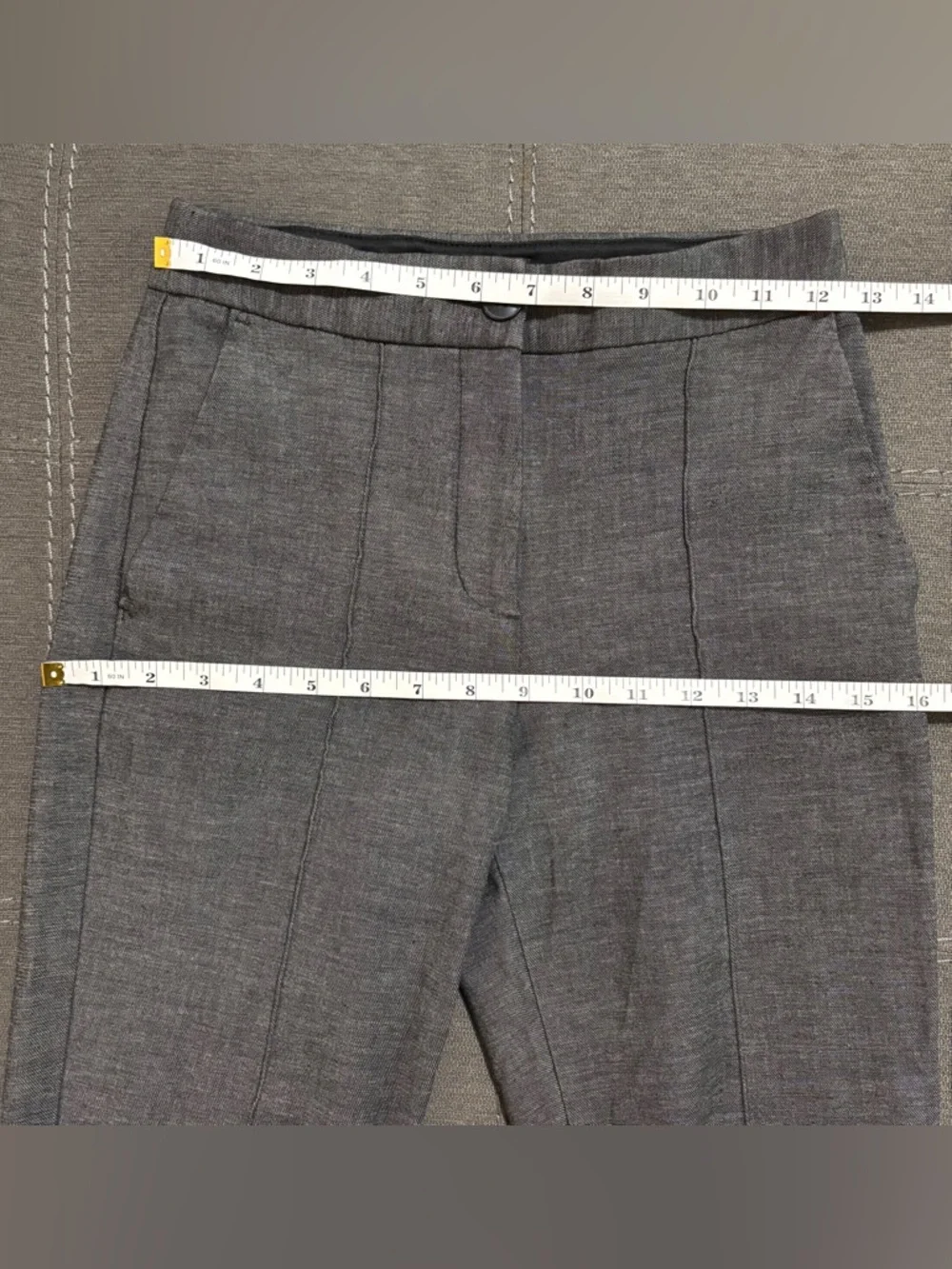EXPRESS High Waisted Seamed Ankle Pants in Dark Grey | Crop Trouser | Size 00R - Picture 11 of 13
